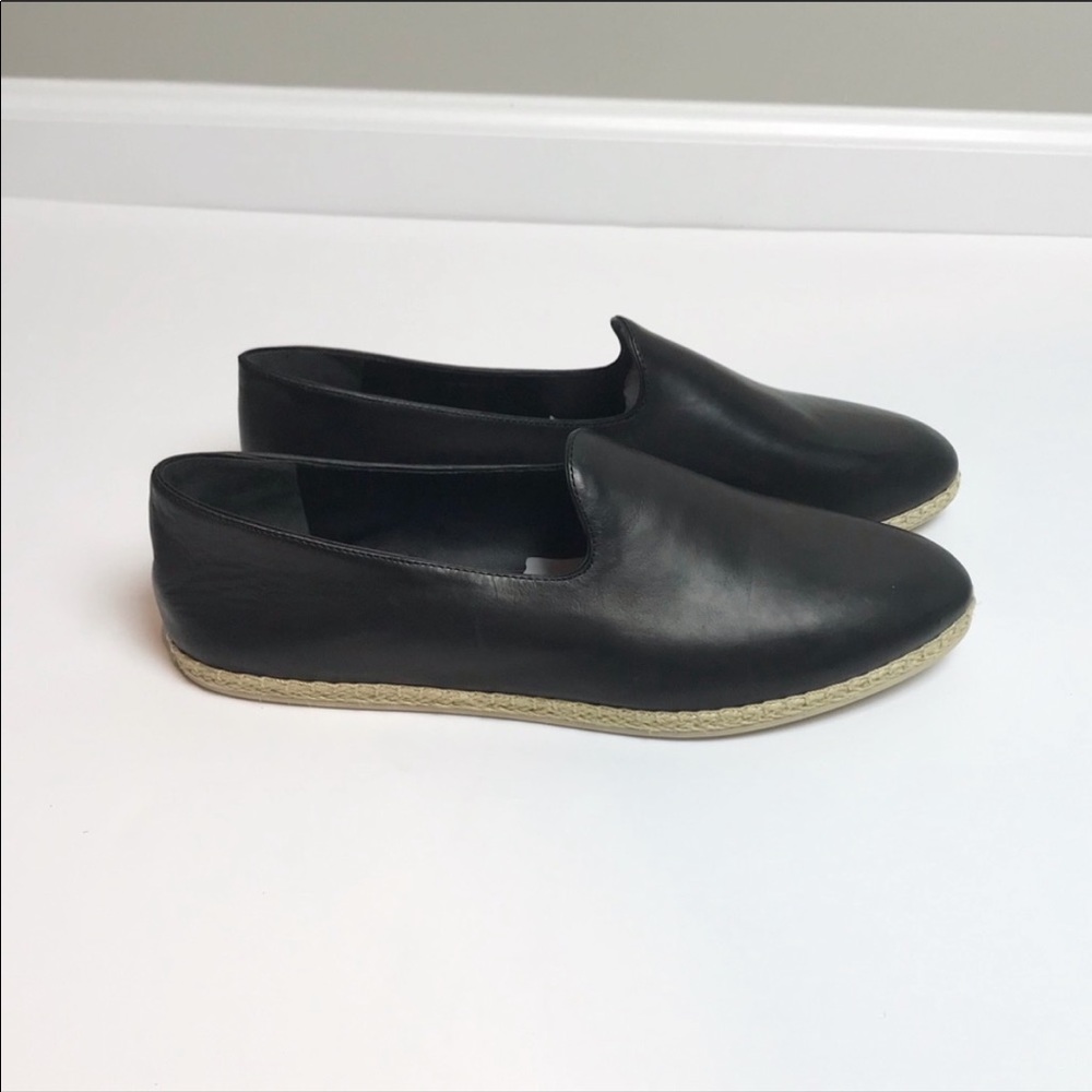 NWB Vince Malia 2 Black Leather Espadrille Flats